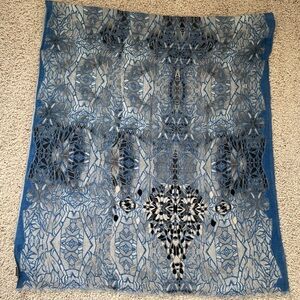 Janavi Women’s Embroidered 100% Cashmere Scarf, Blue